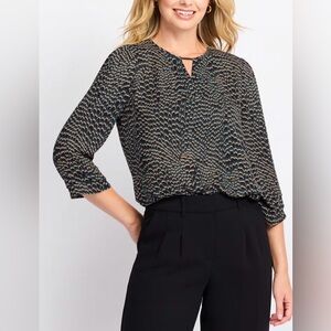 Les Serein Junie Keyhole Blouse Teal Green - Size 1X